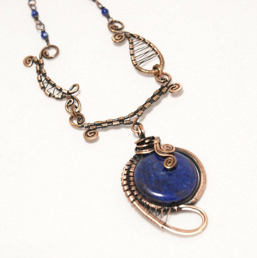 Handmade Wire Wrapped Lapis Lazuli Boho Necklace