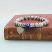 Handmade Evil Eye Heart Charm Bracelet Jasper