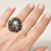 Handmade Labradorite Copper Wire Wrapped Ring