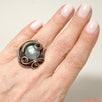 Handmade Labradorite Copper Wire Wrapped Ring