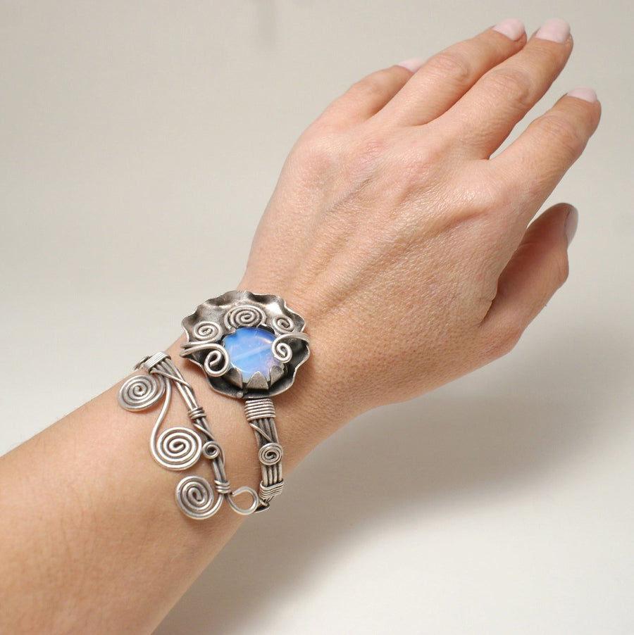 Handmade Moonstone Bangle Bracelet