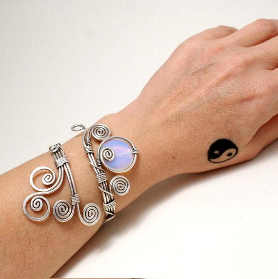 Handmade Moonstone Statement Cuff Bracelet