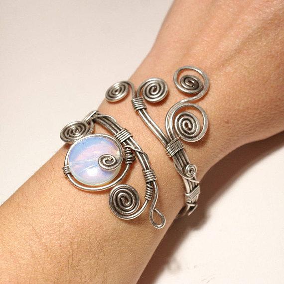 Handmade Moonstone Statement Cuff Bracelet