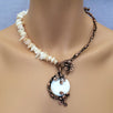 Handmade Mother of Pearl Bridal Statement Necklace