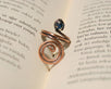 Handmade Navy Blue Crystal Copper Wire Wrapped Ring