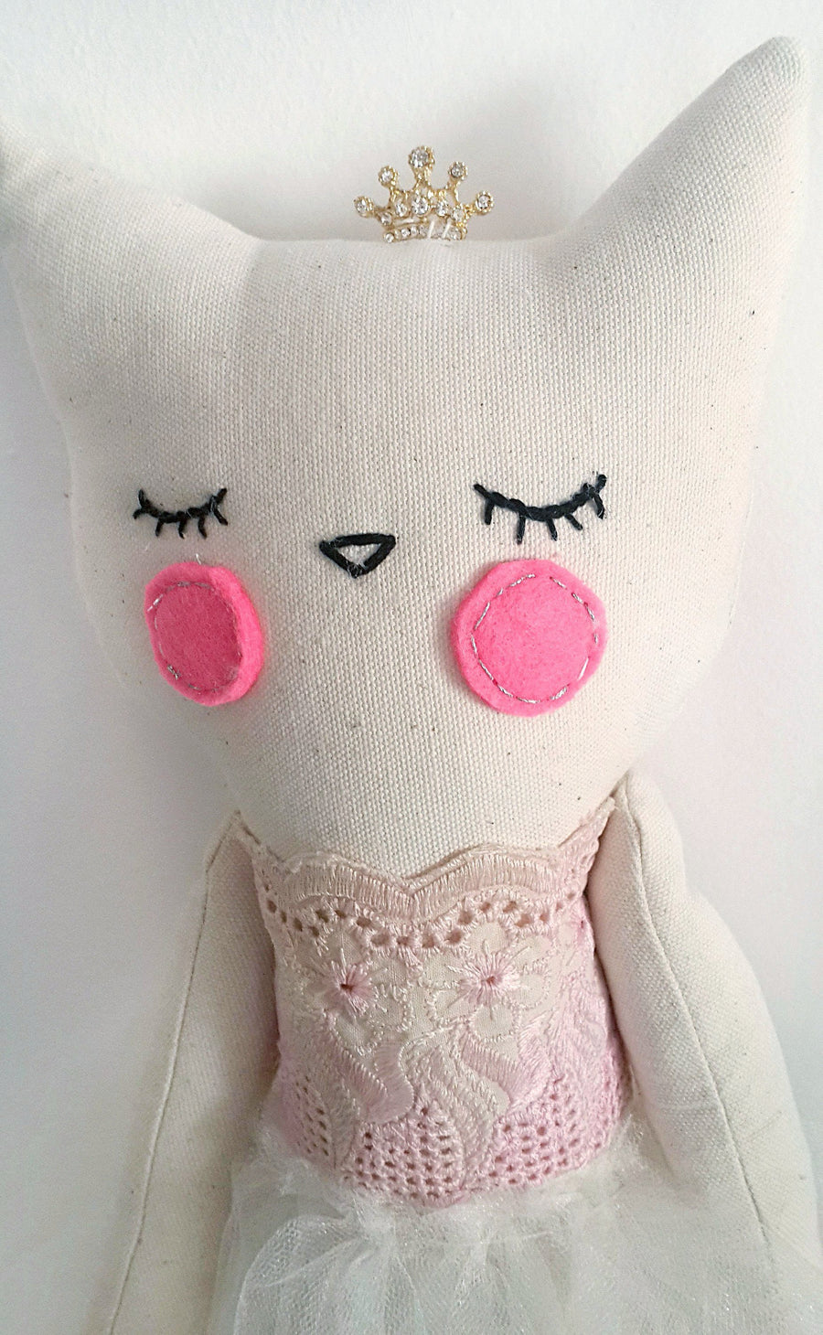 Handmade Plush Animal Doll nursery decor, Princess Kitty Ballerina