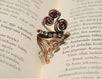 Handmade Purple and white crystal copper wire wrap ring