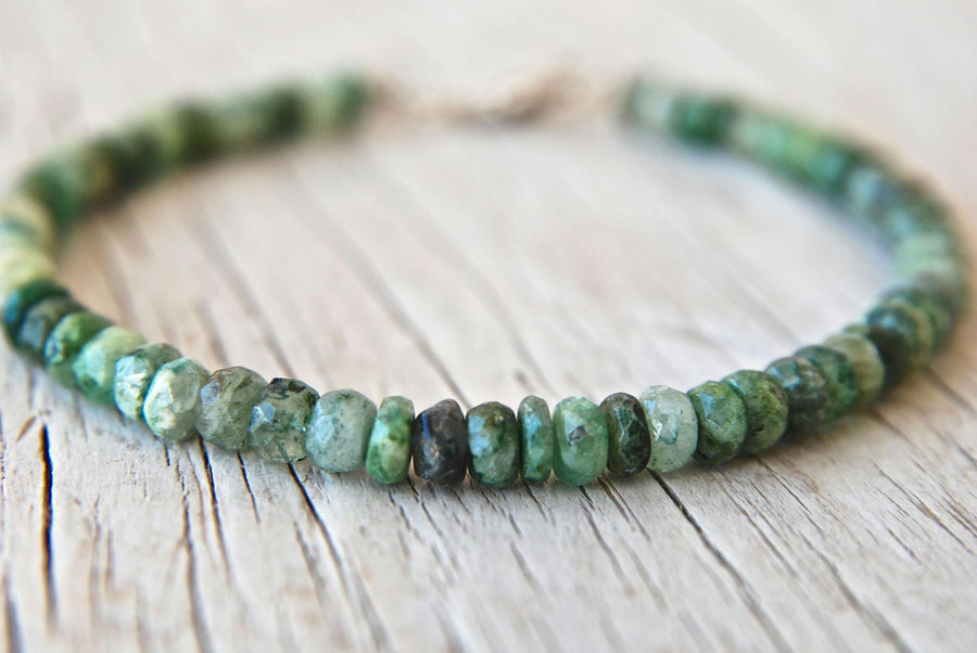 Handmade Raw Emerald Beads Stacking Bracelet