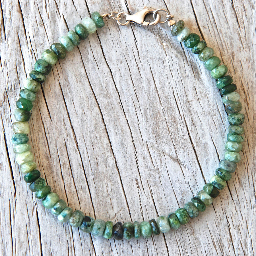 Handmade Raw Emerald Beads Stacking Bracelet