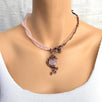 Handmade Rose Quartz Copper 7th anniversary Necklace