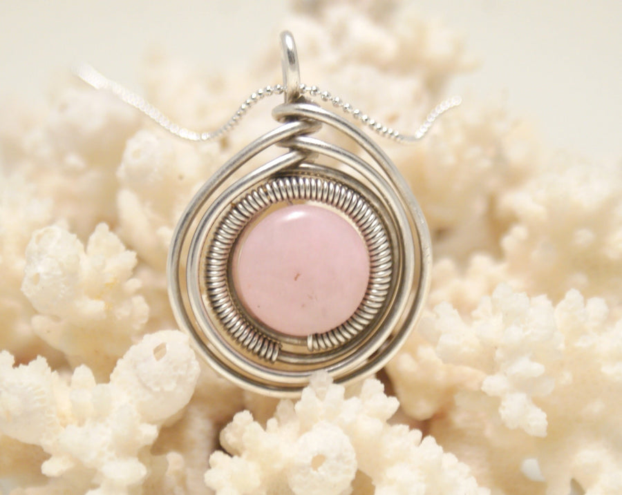 Handmade Rose Quartz Pendant Necklace