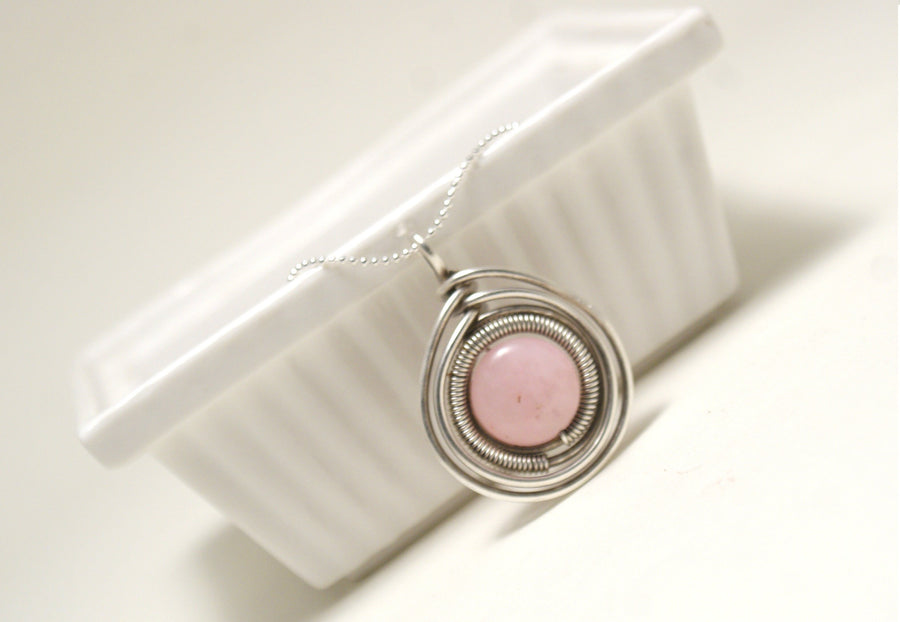 Handmade Rose Quartz Pendant Necklace