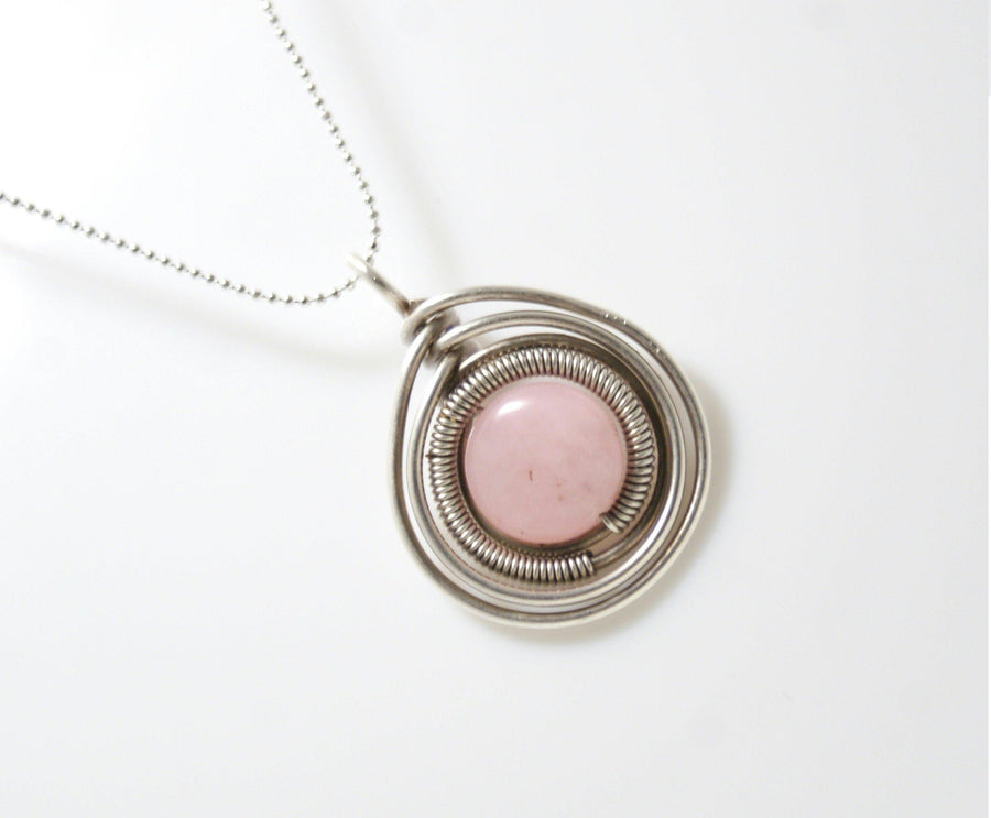 Handmade Rose Quartz Pendant Necklace