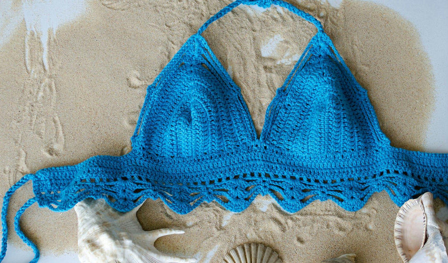 Handmade Crochet Bra, Knit Top Beachwear