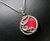 Handmade Wire Wrap Ruby Pendant Necklace