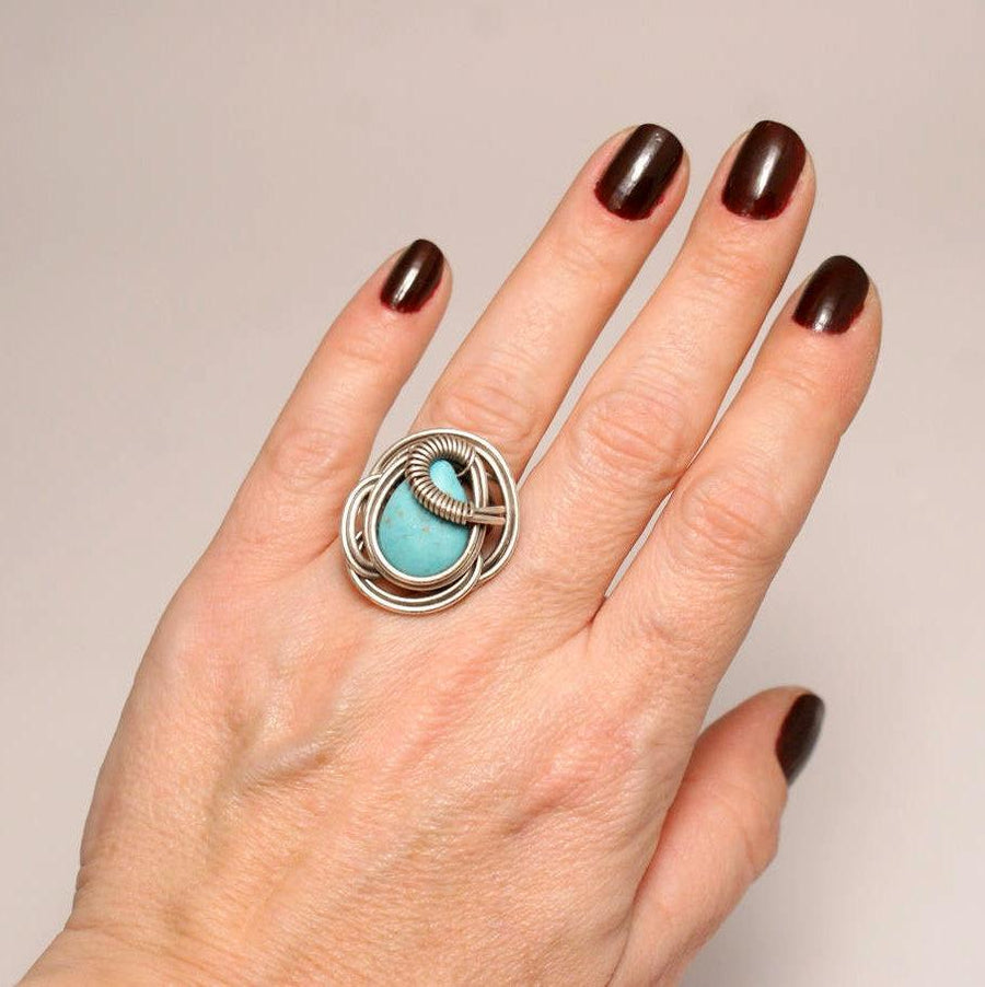 Handmade Turquoise December Birthstone Ring