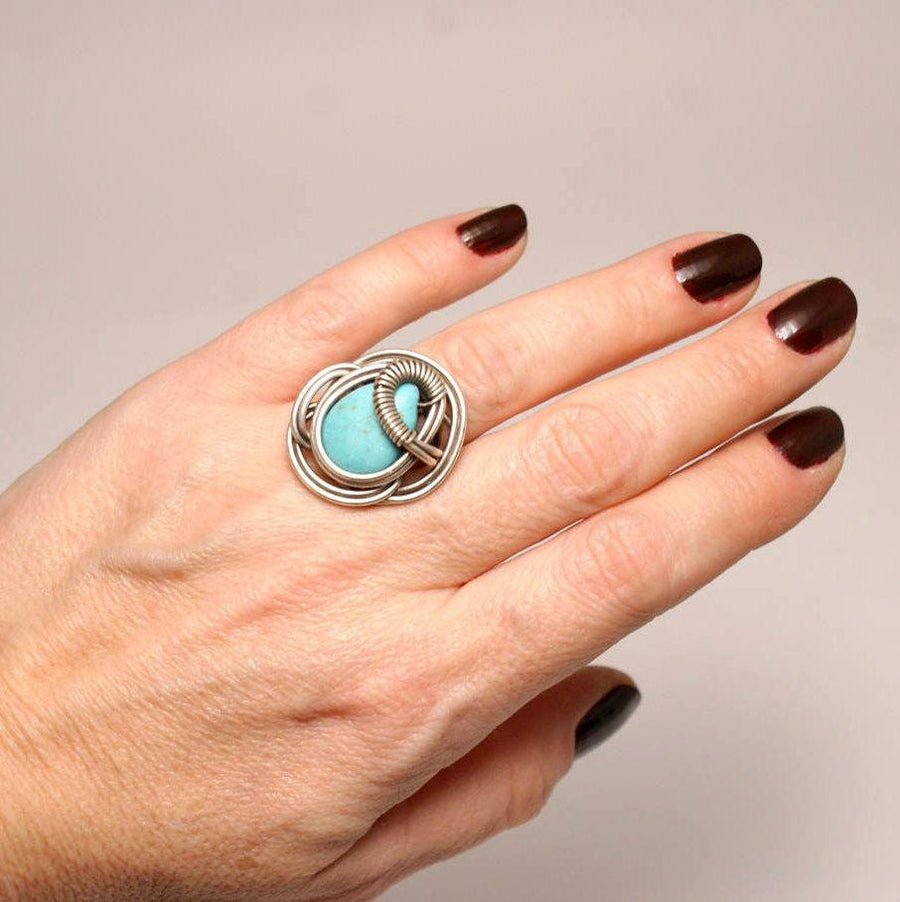 Handmade Turquoise December Birthstone Ring