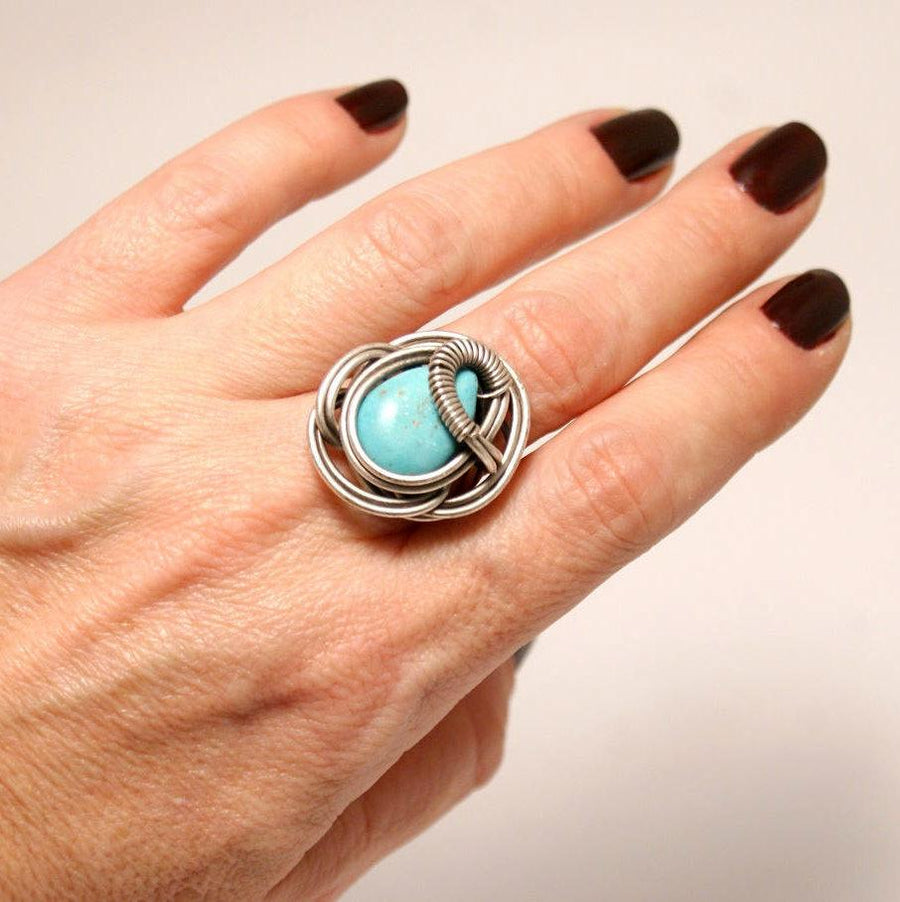 Handmade Turquoise December Birthstone Ring