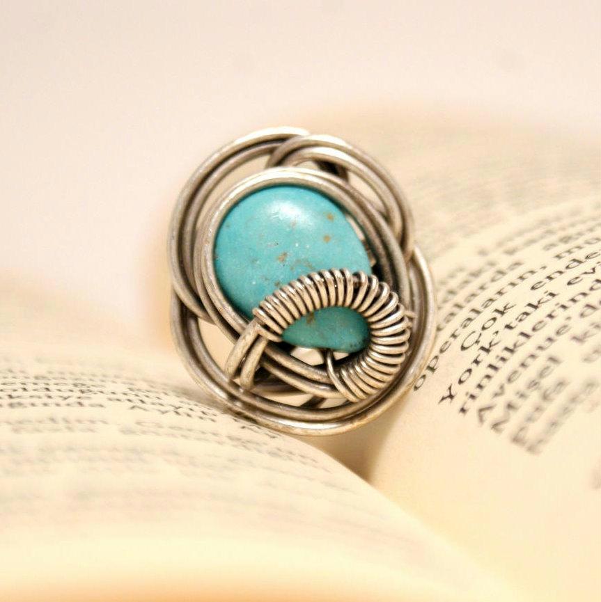 Handmade Turquoise December Birthstone Ring