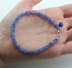 Handmade Tanzanite Gem Evil Eye Bead Stacking Bracelet