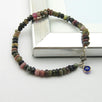 Handmade Tourmaline Evil Eye Charm Stacking Bracelet