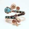 Handmade Copper Wire Wrap Turquoise Cuff Bracelet