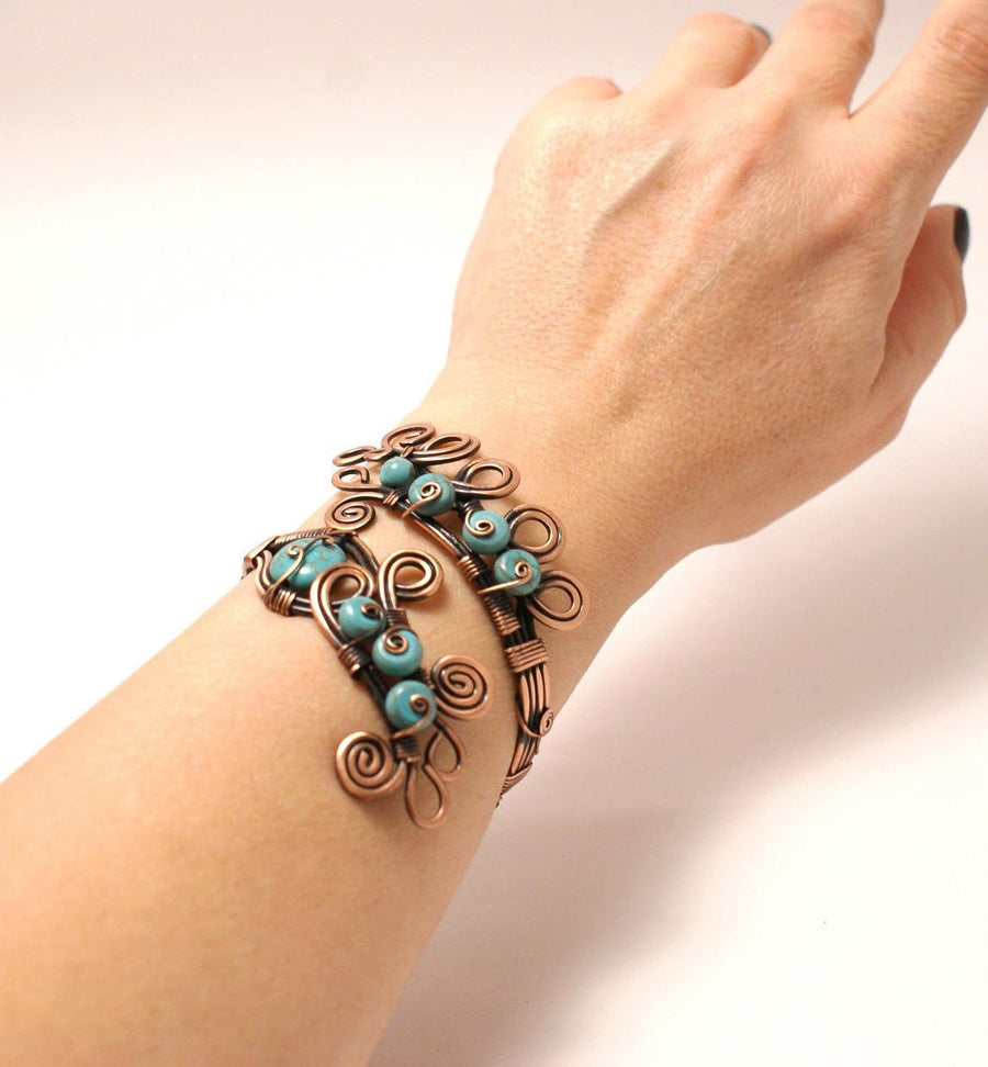 Handmade Wire Wrapped Turquoise Bracelet