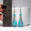 Handmade Turquoise Dangle Drop Wire Wrap Earrings