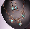 Handmade Wire Wrap Turquoise Jewelry Set