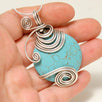 Handmade Wire Wrap Turquoise Pendant Necklace