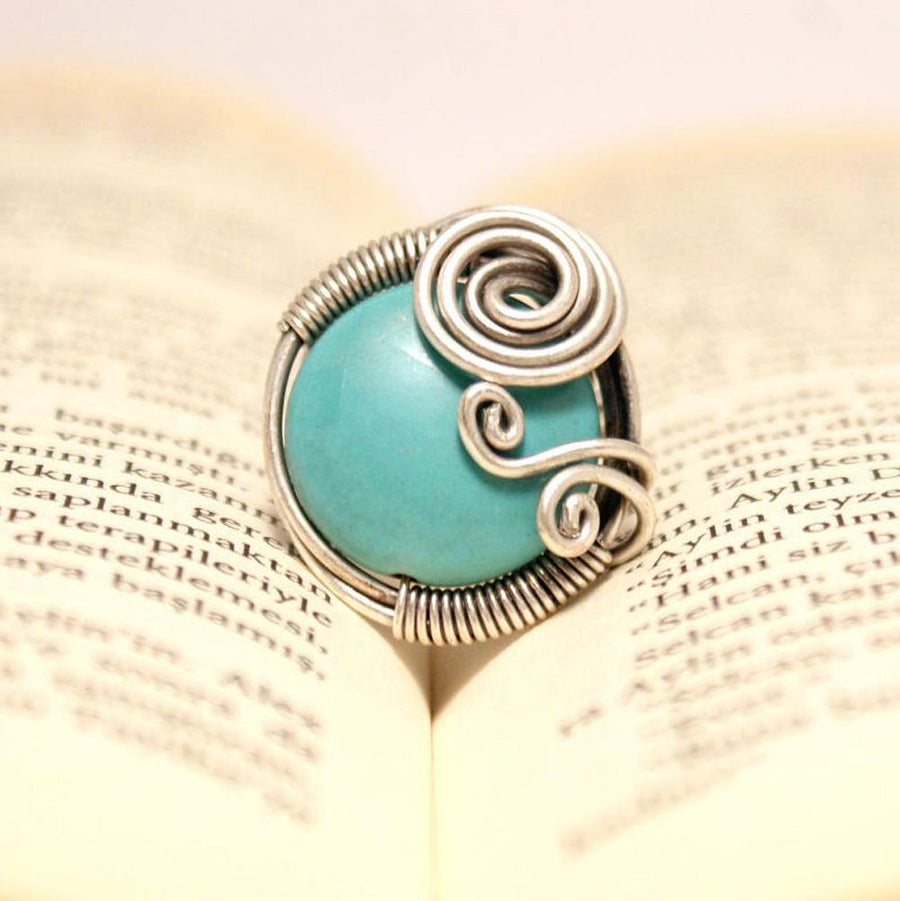 Handmade Turquoise Gemstone Adjustable Boho Ring