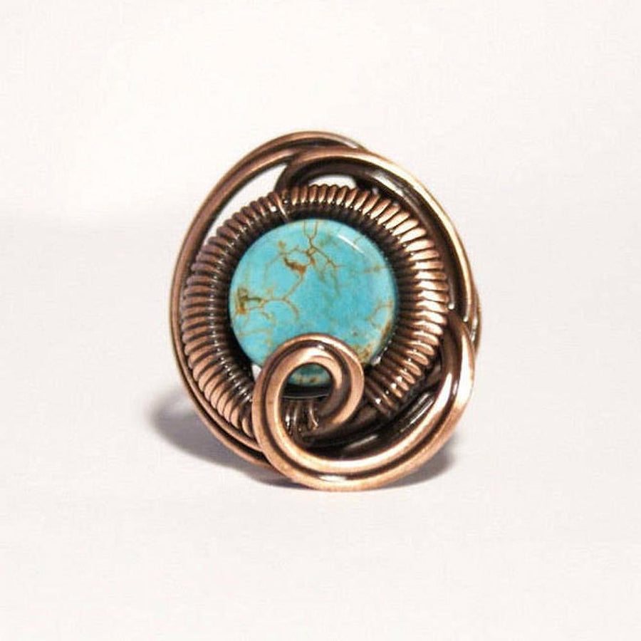 Handmade Wire Wrap Turquoise Ring