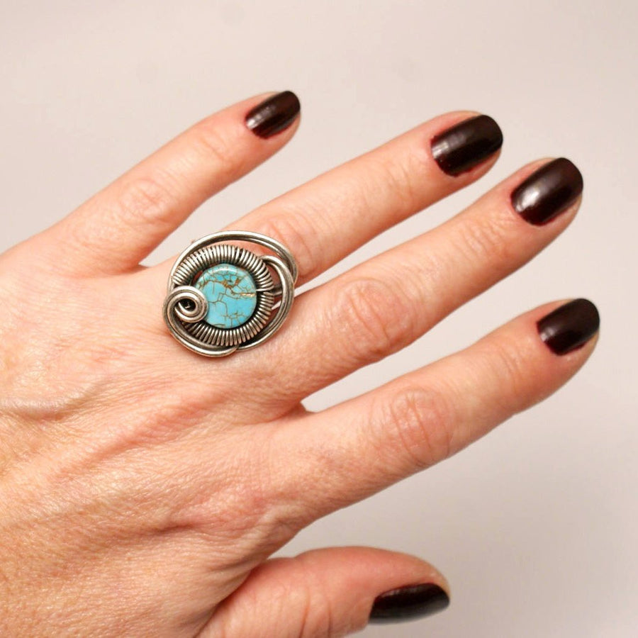 Handmade Wire Wrap Turquoise Ring