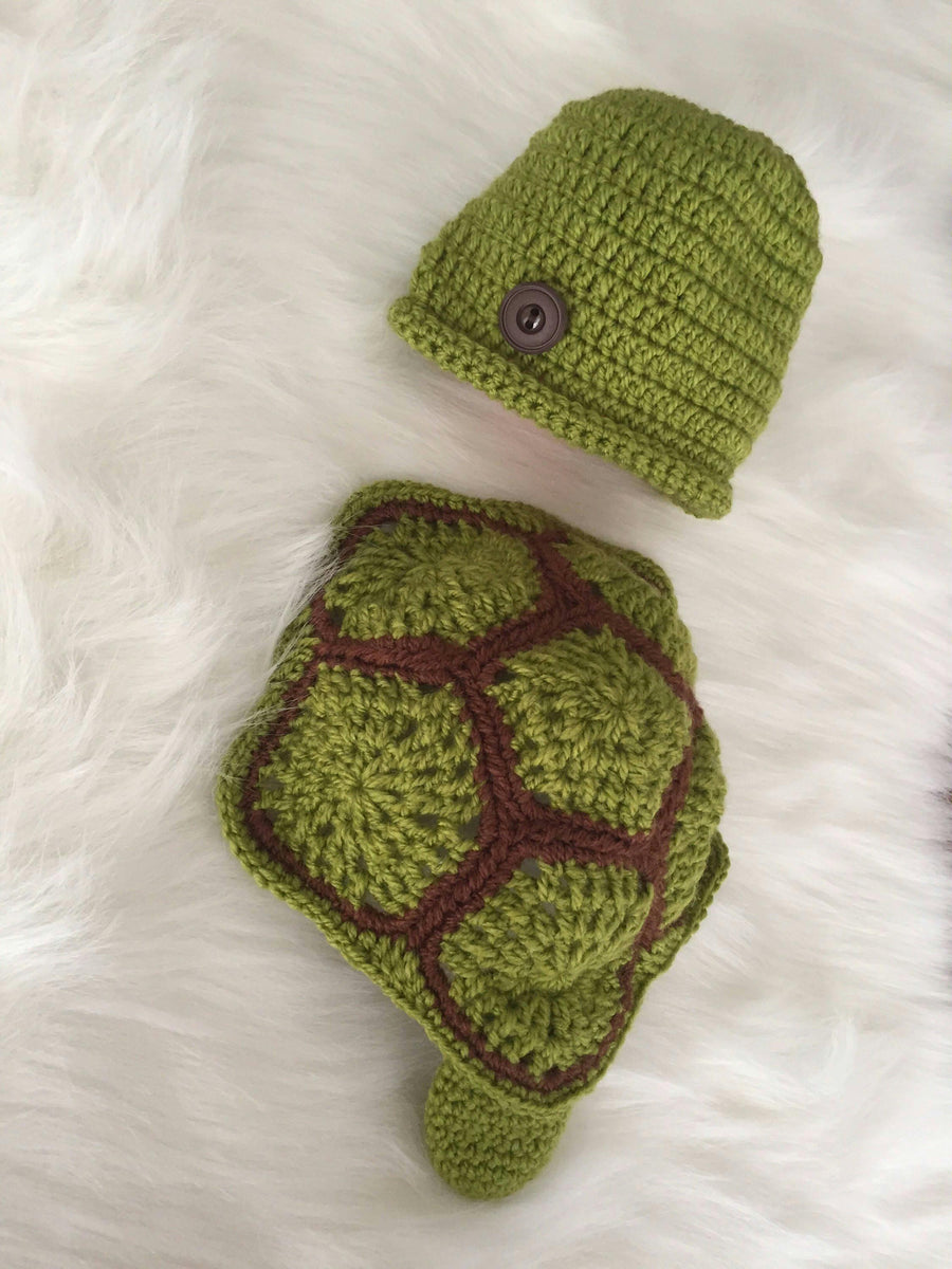 Handmade Newborn Turtle Costume, Baby Photo Props