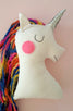 Handmade Plush Animal Doll nursery decor pillow, Rainbow Unicorn Doll