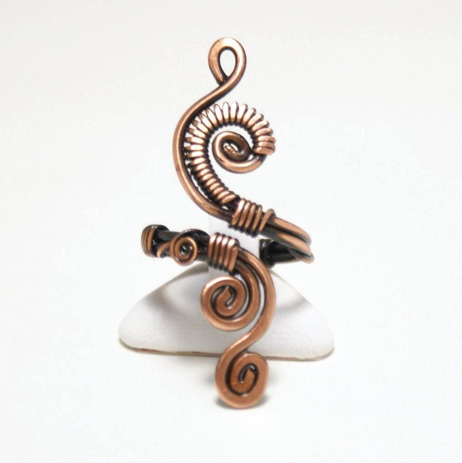 Handmade Copper Wire Wrapped Adjustable Ring