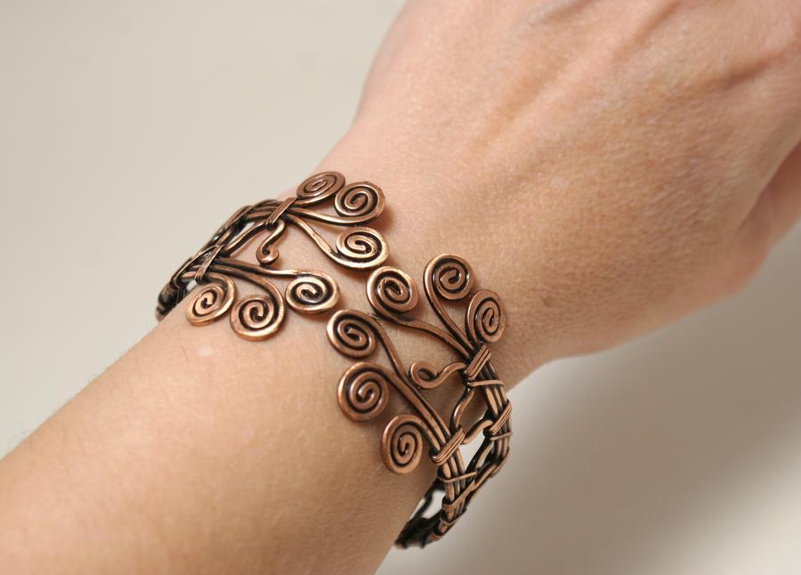 Handmade Wire Wrapped Copper bracelet