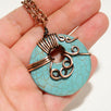 Handmade Wire Wrap Turquoise Pendant Necklace