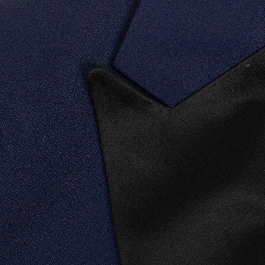 Z ZEGNA Wool Single Button Tuxedo Suit - Blue