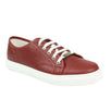 Men's Leather Lace Up Sneakers - Red