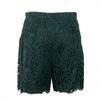 Floral Lace Cotton Blend Shorts - Green