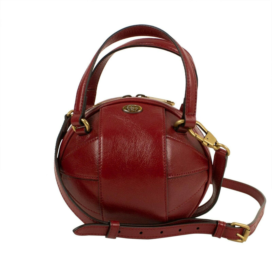 Leather Mini 'Tifosa' Convertible Strap Ball Shoulder Bag - Red