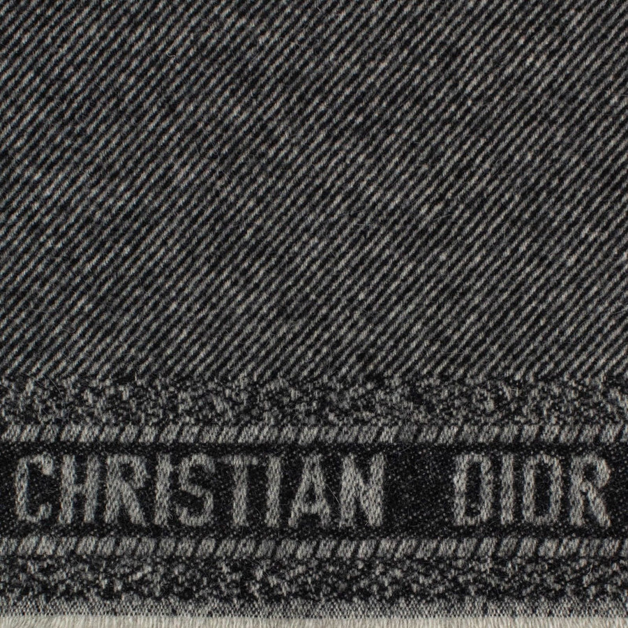 Dior Chevrons Wool Blend Scarf - Gray / Black