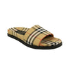 Cotton Vintage Check Slide Sandals - Beige