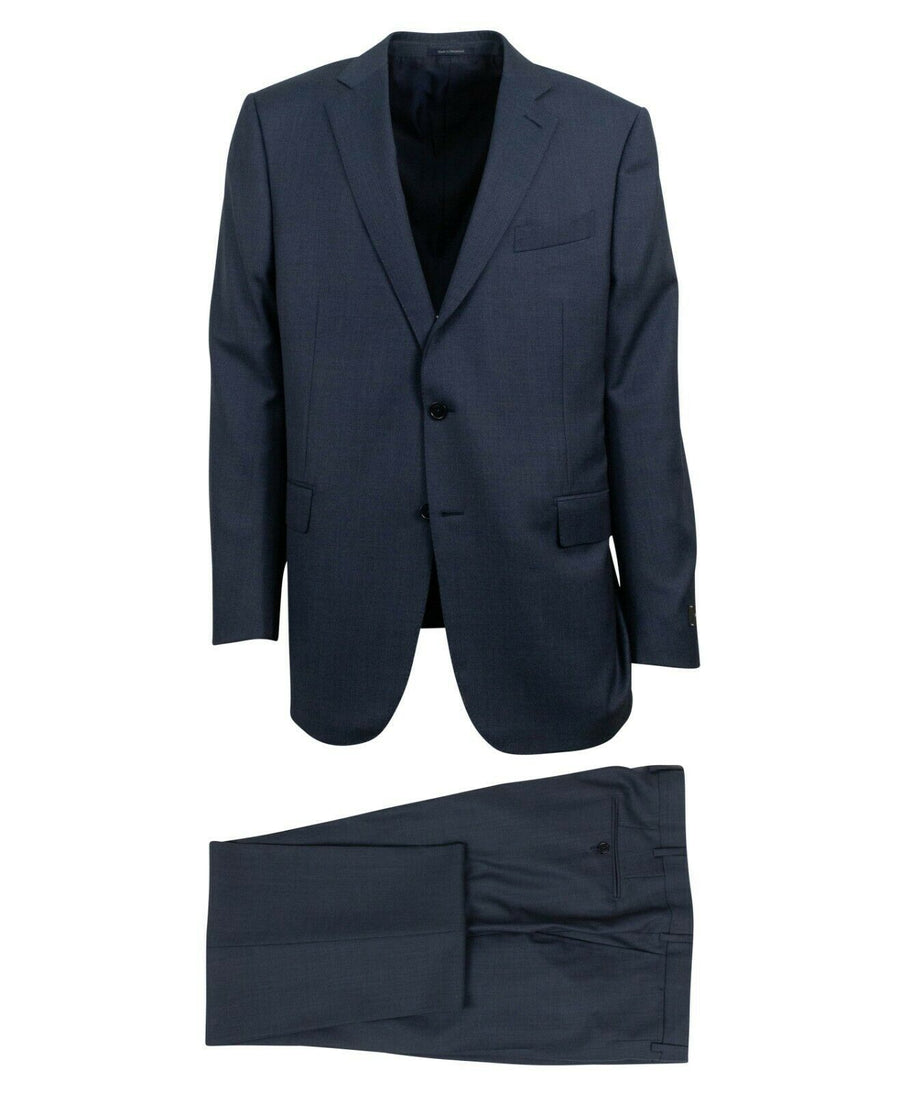 Wool Two Button Suit - Navy Blue