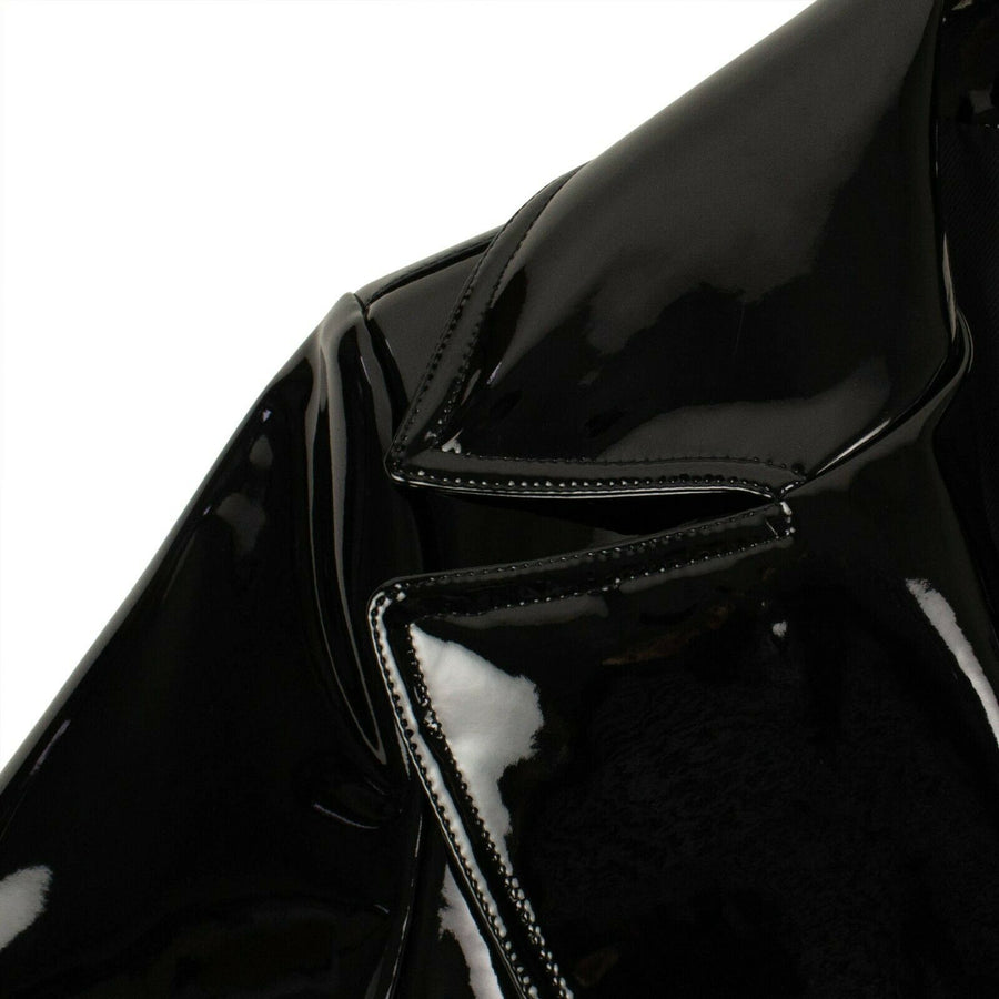 Vinyl Trench Coat - Black