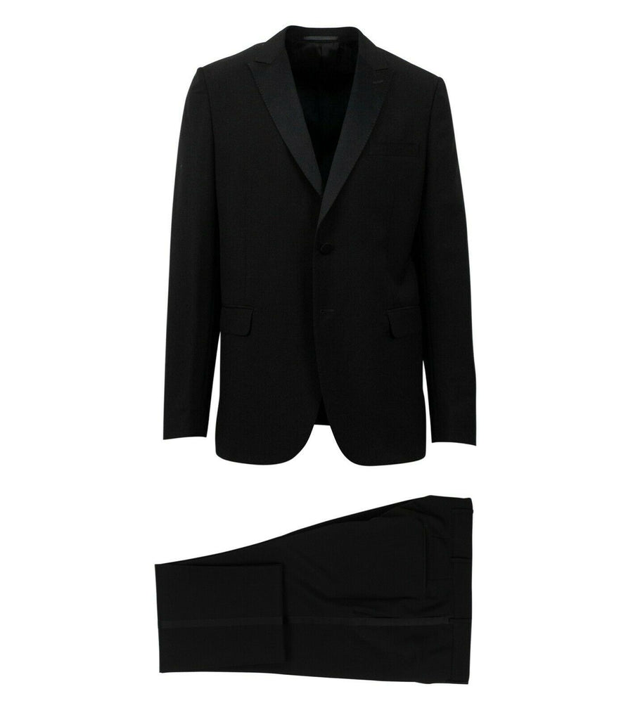 Wool Blend 2 Button Suit - Black