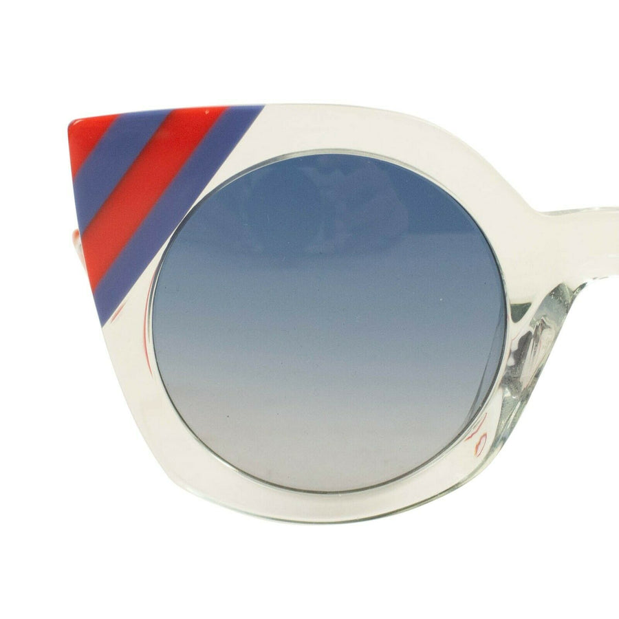 Plastic Cat Eye Sunglasses - Blue / Red / Clear