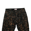 Cotton Paint Splattered Denim Pants -  Black