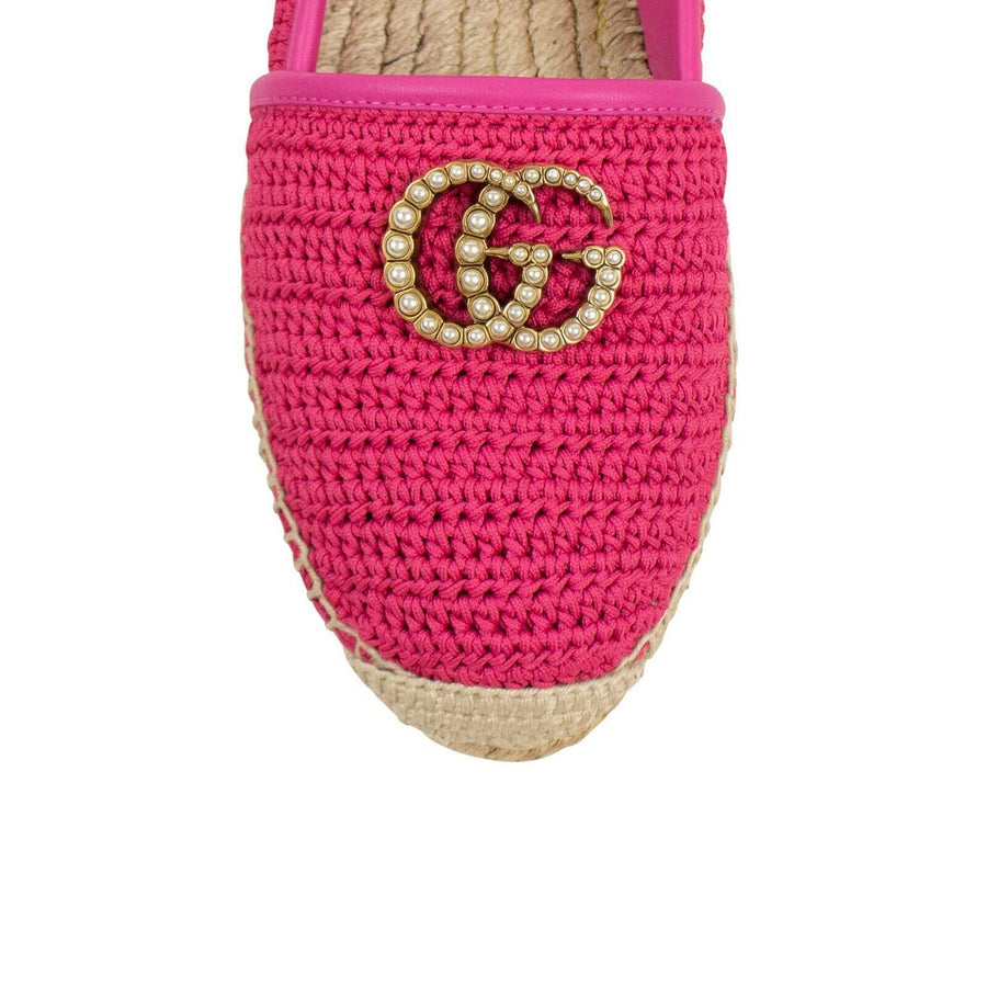 Women's Raffia Double G Espadrille Flats - Pink